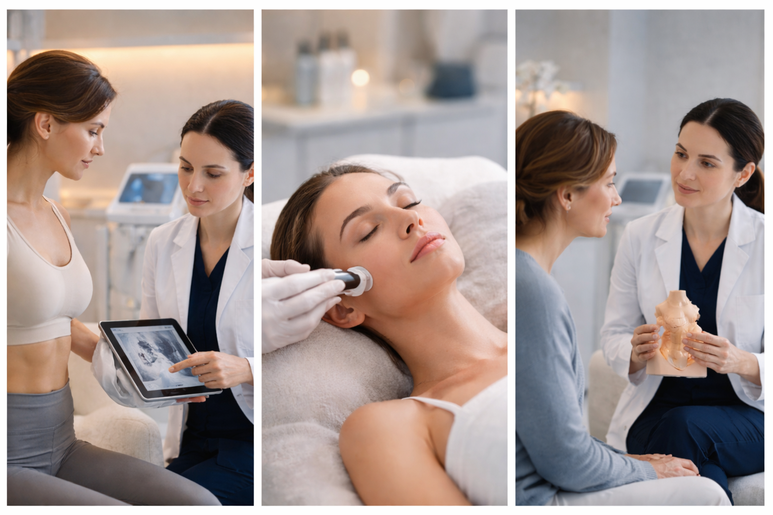 Collage of different treatments offered at Lipo Sculpt